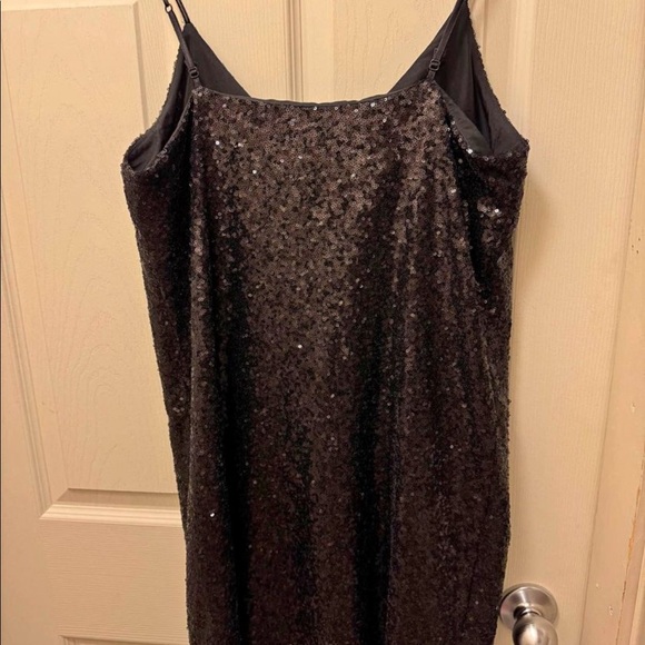 JACK by BB Dakota black sequins Sedgwick mini slip dress size Medium - Picture 3 of 3